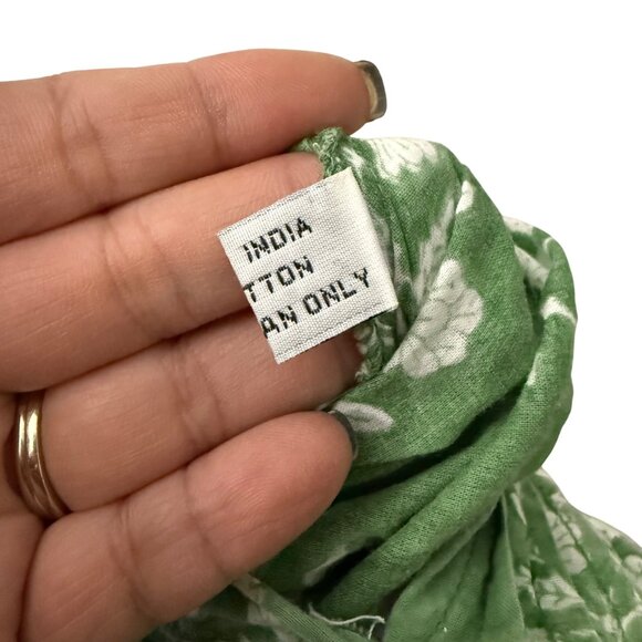 Juliet Dunn London Green Floral Blouson Mini Dress Waist Tie Button Front M/L - Picture 6 of 8